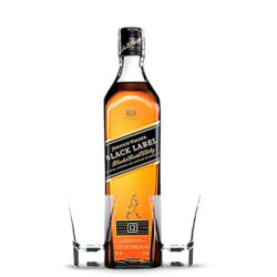 Trago doble de Whisky Johnnie Walker sello negro