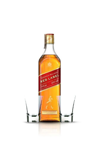 Trago doble de Whisky Johnnie Walker sello rojo