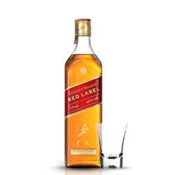 Trago sencillo de Whisky Johnnie Walker sello rojo