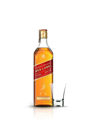 Trago sencillo de Whisky Johnnie Walker sello rojo