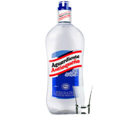 Trago sencillo de aguardiente antioqueño azul