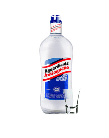 Trago sencillo de aguardiente antioqueño azul