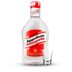 Trago sencillo de aguardiente antioqueño rojo