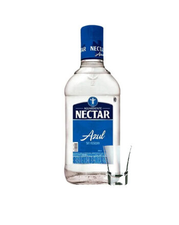 Trago sencillo de aguardiente néctar azul