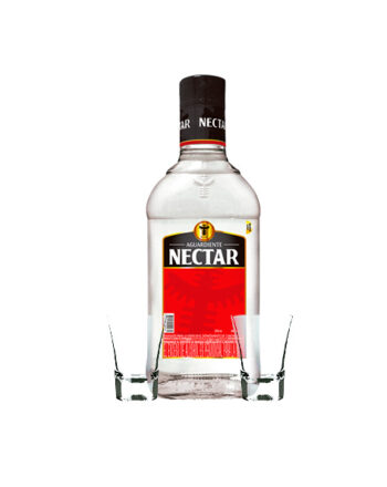 Trago doble de aguardiente néctar rojo